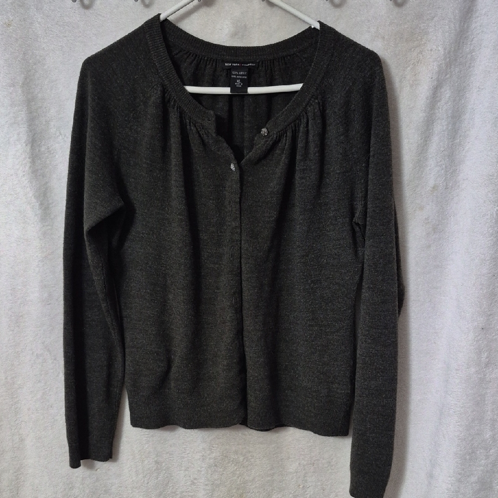 New York & Company Charcoal Knit Sweater